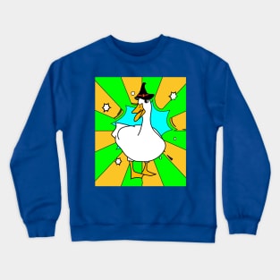 Halloween Goose Witch Conjuring Up Duck Crewneck Sweatshirt